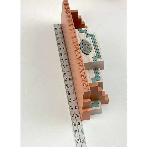 Vtg Burwood Products Sconces Mirror Shelf Set Aztec Southwest Boho - Set of 11 - Picture 11 of 14